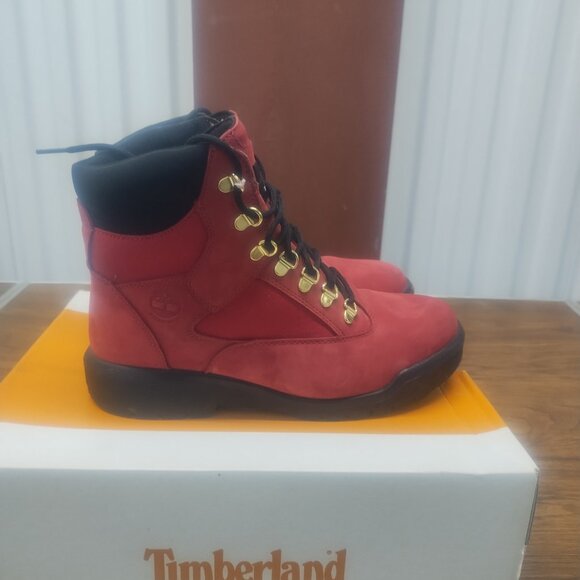Mens 6" Timberland field boots Dk Rd Sz 8 - Picture 15 of 16